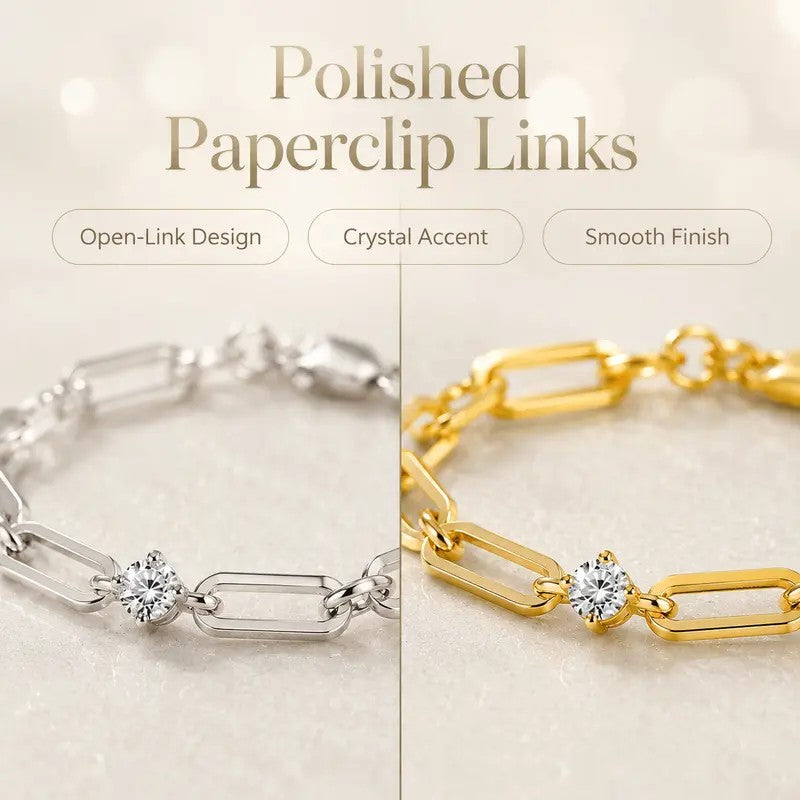 Elegant Starburst Paperclip Bracelet