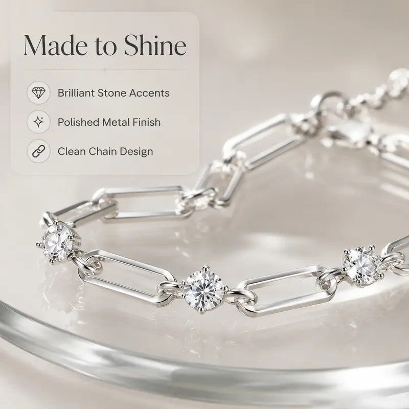 Elegant Starburst Paperclip Bracelet