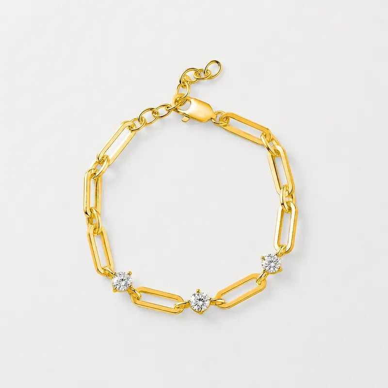 Elegant Starburst Paperclip Bracelet