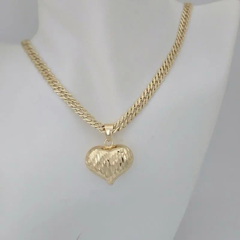 Elegant Textured Heart Necklace