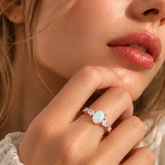 Elegant Oval Opal Ring