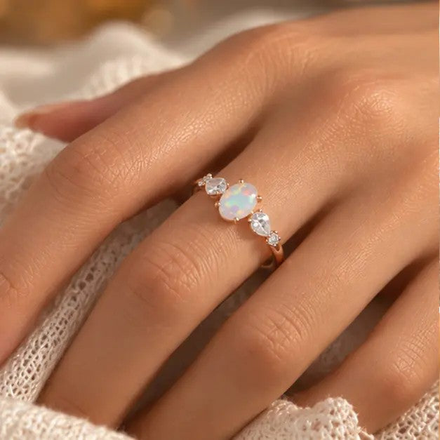 Elegant Oval Opal Ring