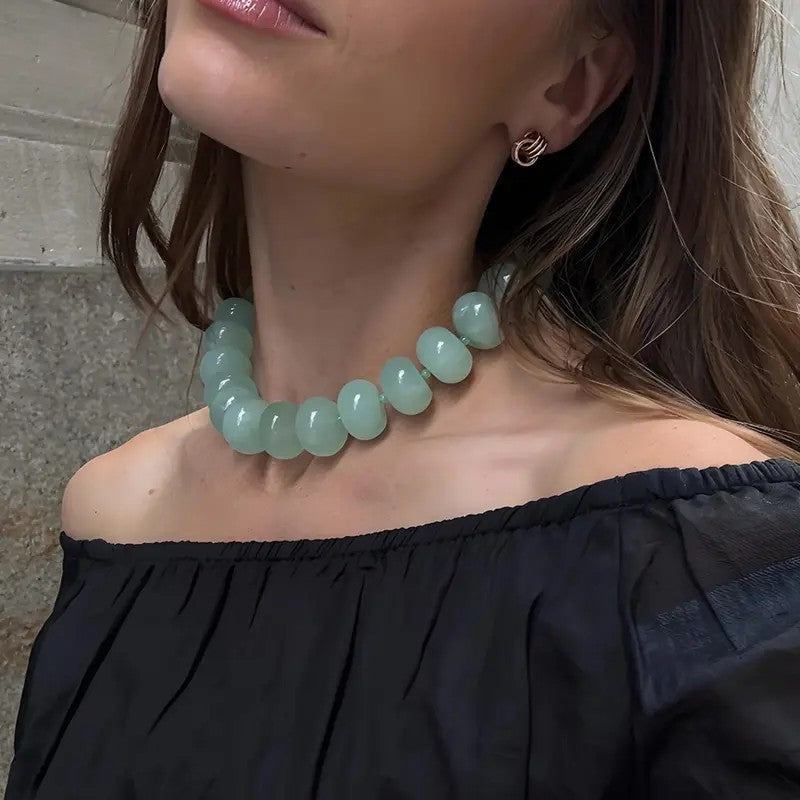 Classy Red Acrylic Bead Necklace
