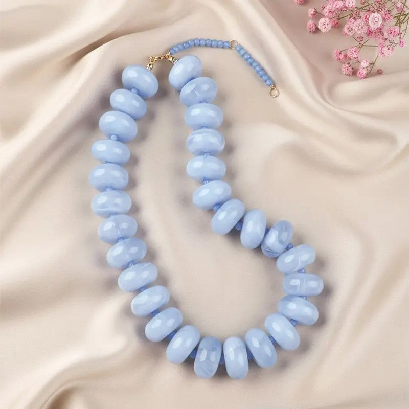 Classy Red Acrylic Bead Necklace