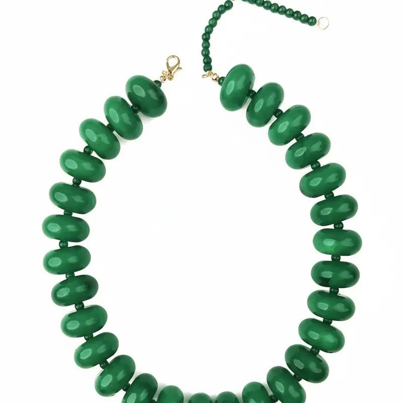 Classy Red Acrylic Bead Necklace