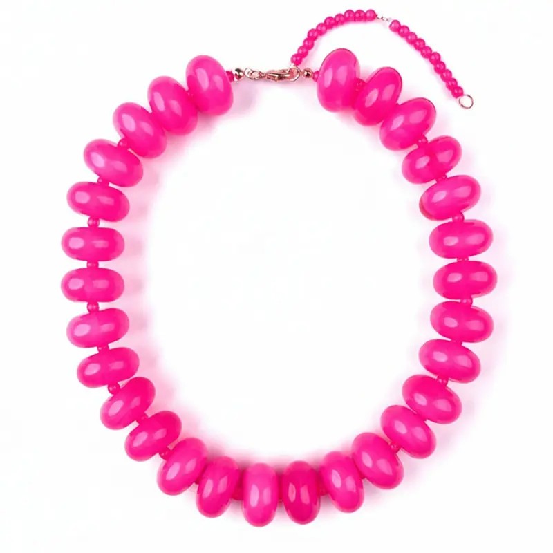 Classy Red Acrylic Bead Necklace