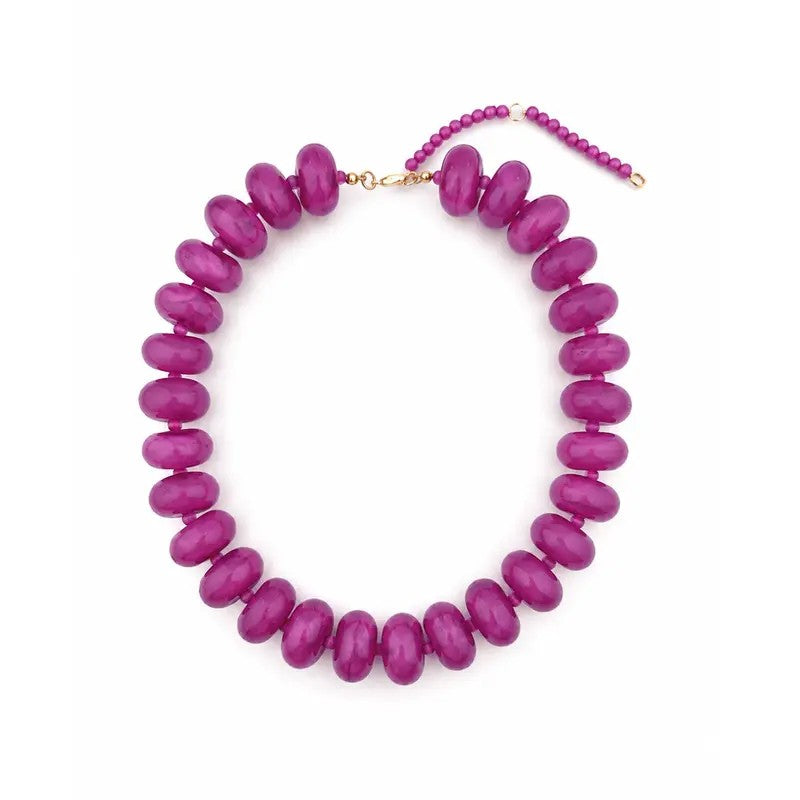 Classy Red Acrylic Bead Necklace