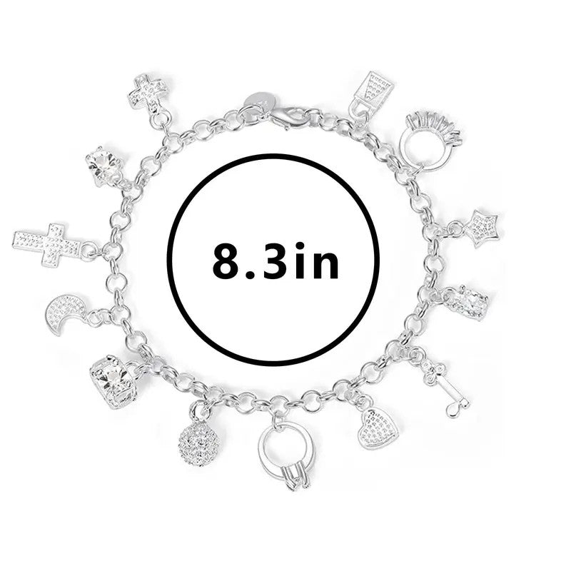 Romantic Multi-Charm Link Bracelet