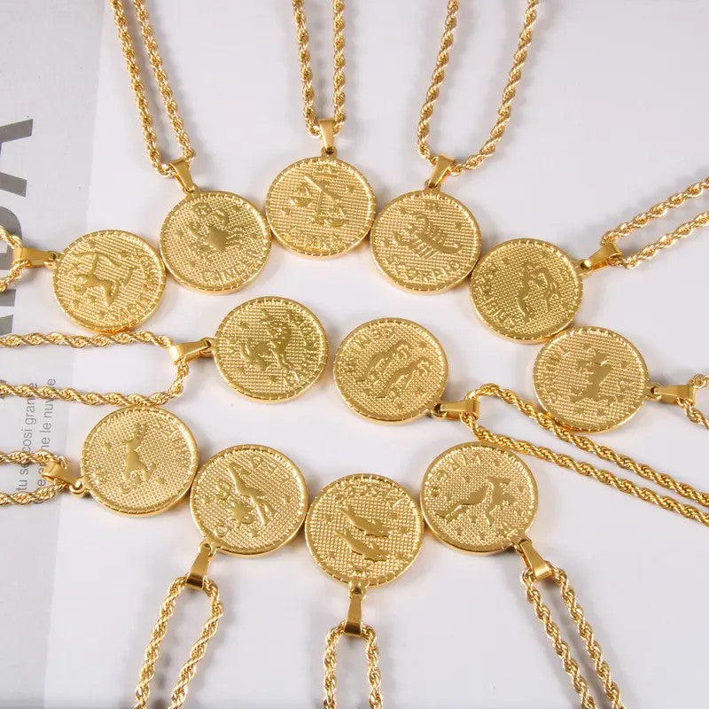Retro Libra Coin Pendant Necklace