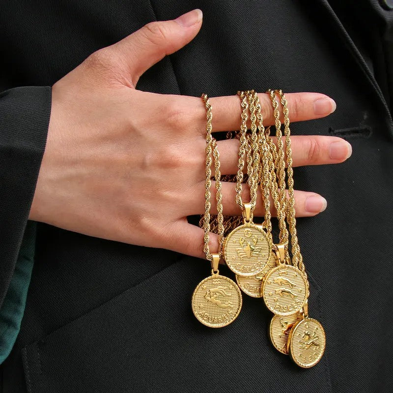 Retro Libra Coin Pendant Necklace