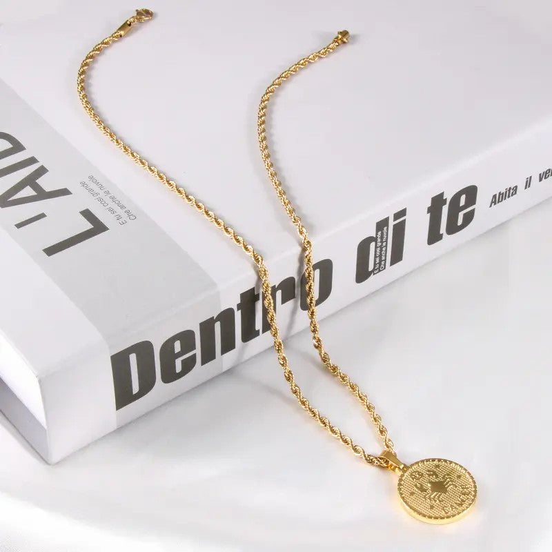 Retro Libra Coin Pendant Necklace