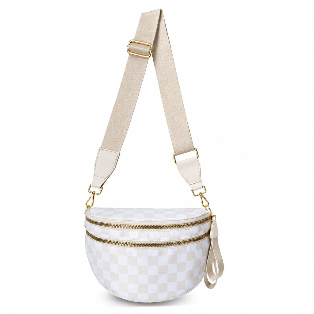Trendy Checkerboard Nylon Crossbody Bag