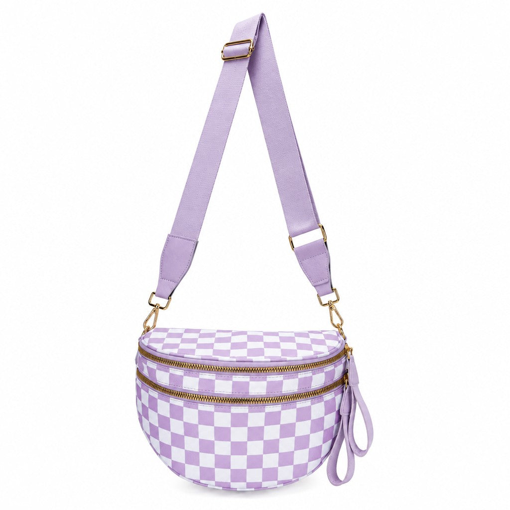 Trendy Checkerboard Nylon Crossbody Bag
