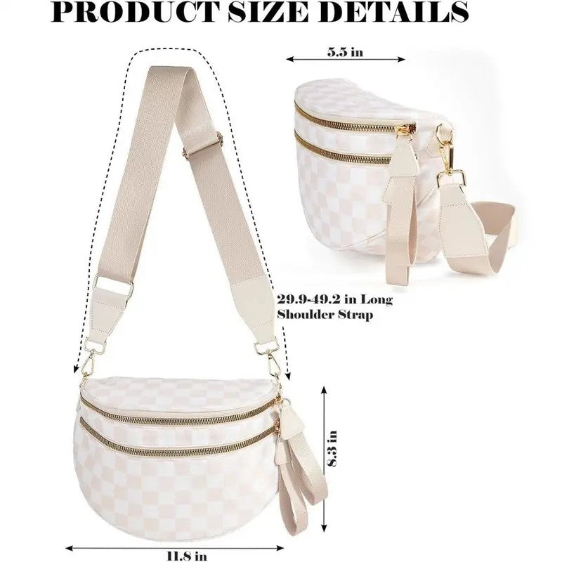 Trendy Checkerboard Nylon Crossbody Bag