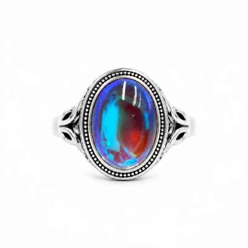 Classy Iridescent Oval Statement Ring