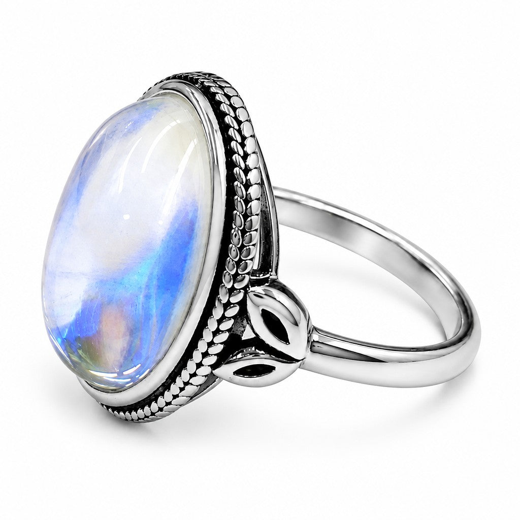Classy Iridescent Oval Statement Ring