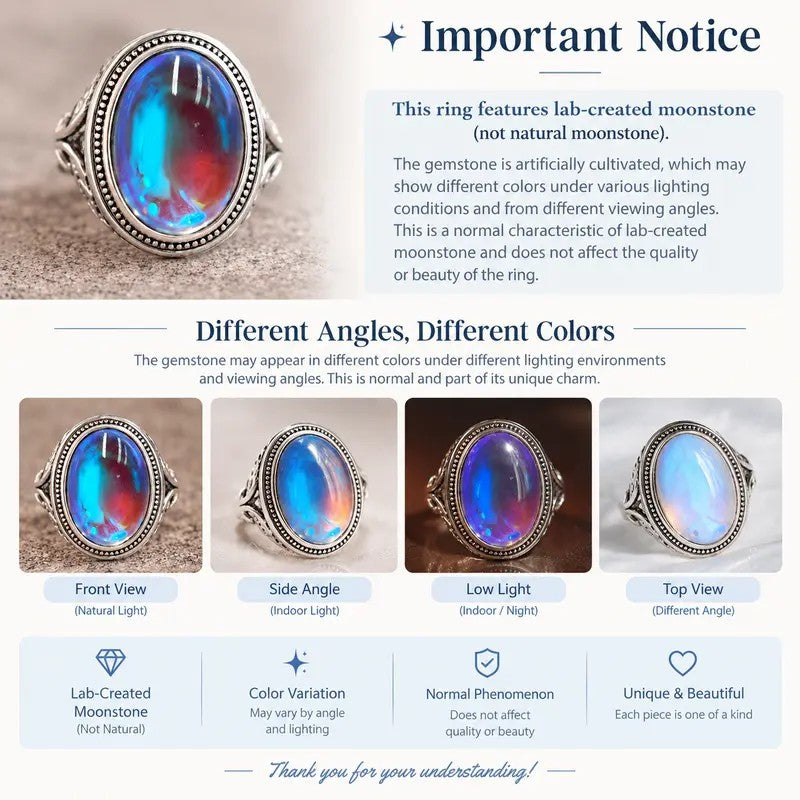 Classy Iridescent Oval Statement Ring