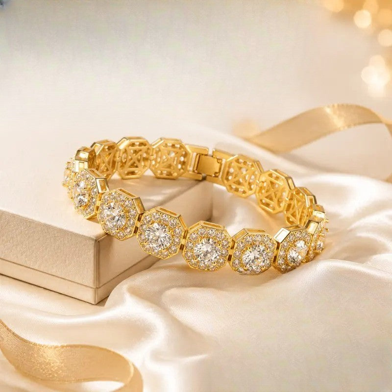 Classy Iced Out Floral Tennis Bracelet