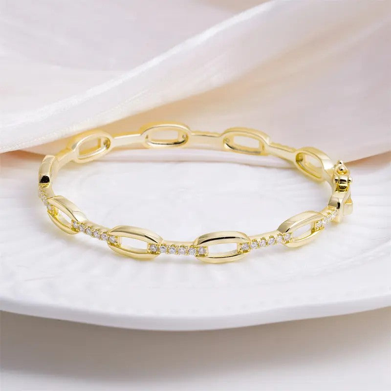 Classy CZ Oval Link Bracelet