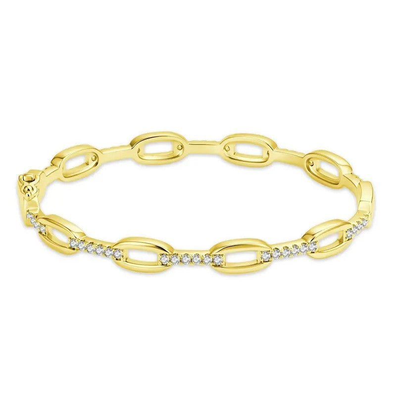 Classy CZ Oval Link Bracelet