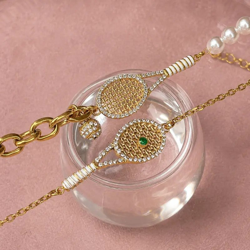 Classy Tennis Racket Bracelet