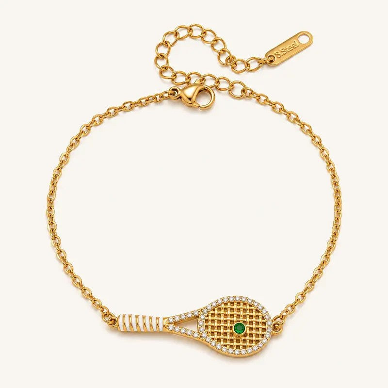 Classy Tennis Racket Bracelet