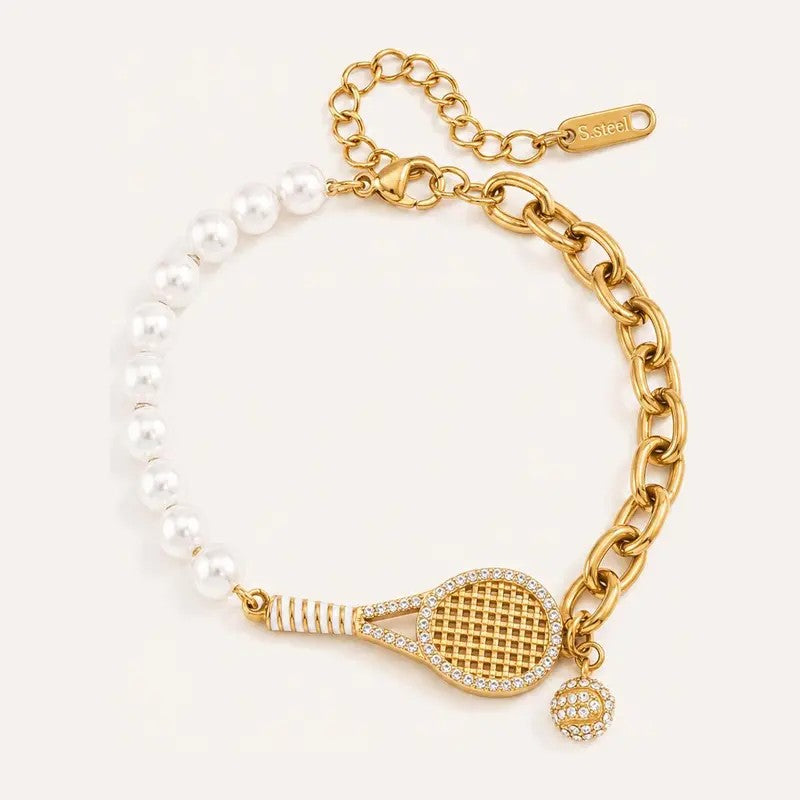 Classy Tennis Racket Bracelet