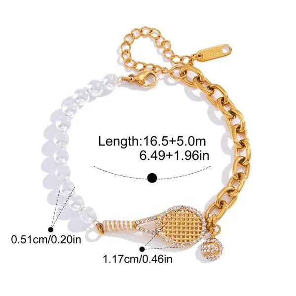 Classy Tennis Racket Bracelet