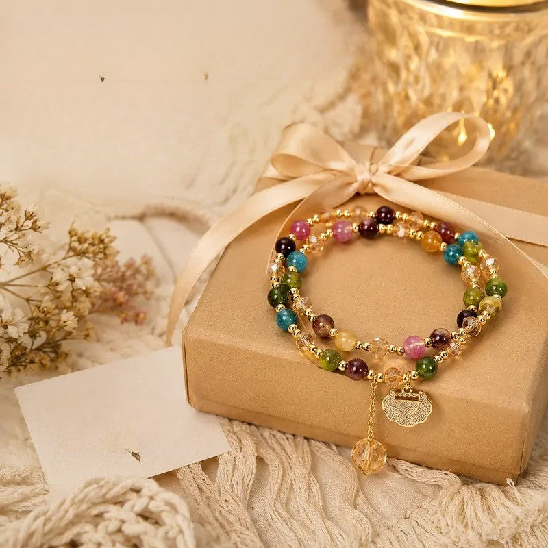 Boho Multi-Color Crystal Bead Bracelet