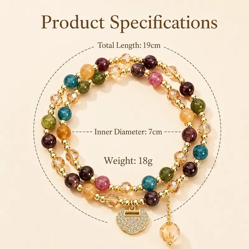 Boho Multi-Color Crystal Bead Bracelet