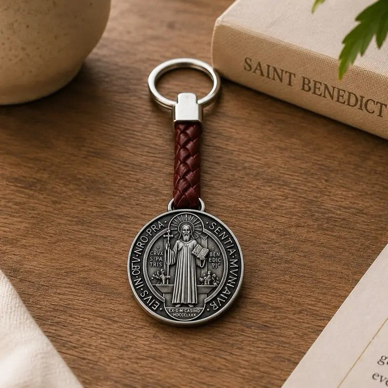 Elegant Saint Benedict Medal Keychain
