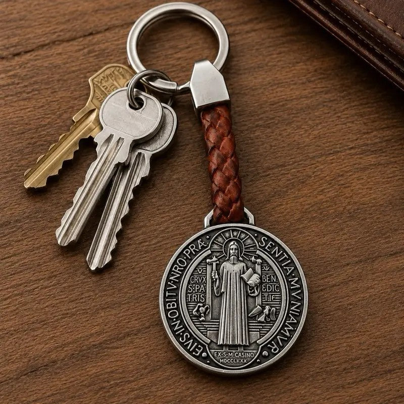 Elegant Saint Benedict Medal Keychain