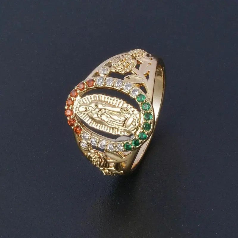 Romantic Virgin Mary Gemstone Ring