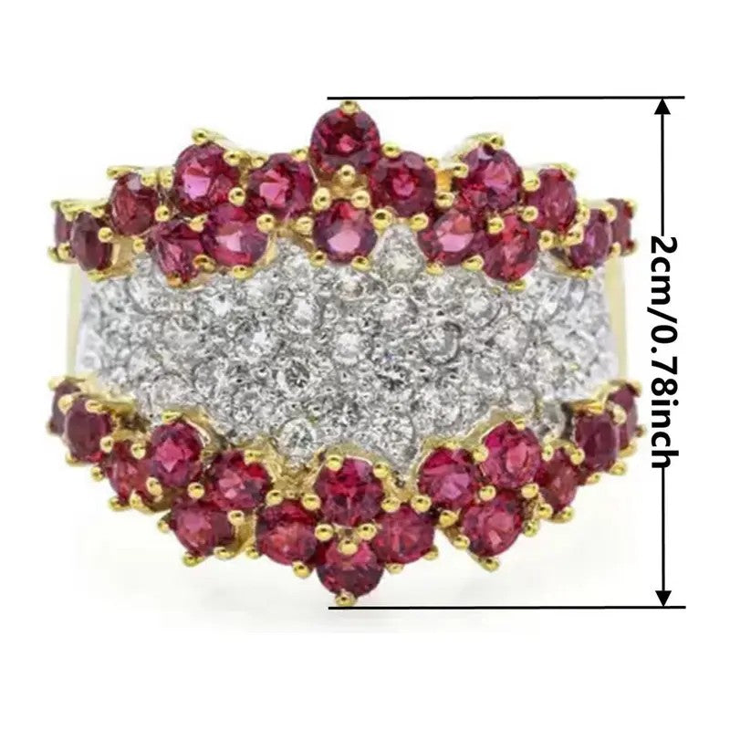 Classy Ruby Cluster Pave Ring