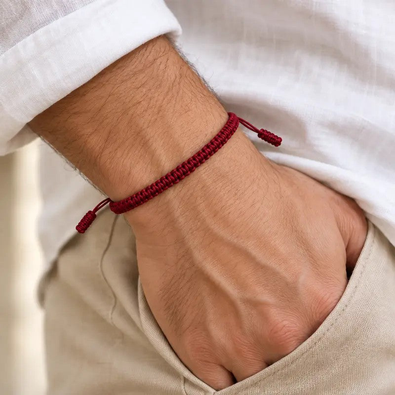 Adjustable Red Vajra Knot Bracelet