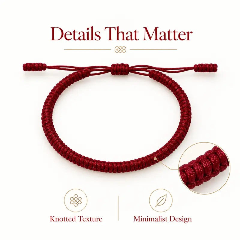 Adjustable Red Vajra Knot Bracelet
