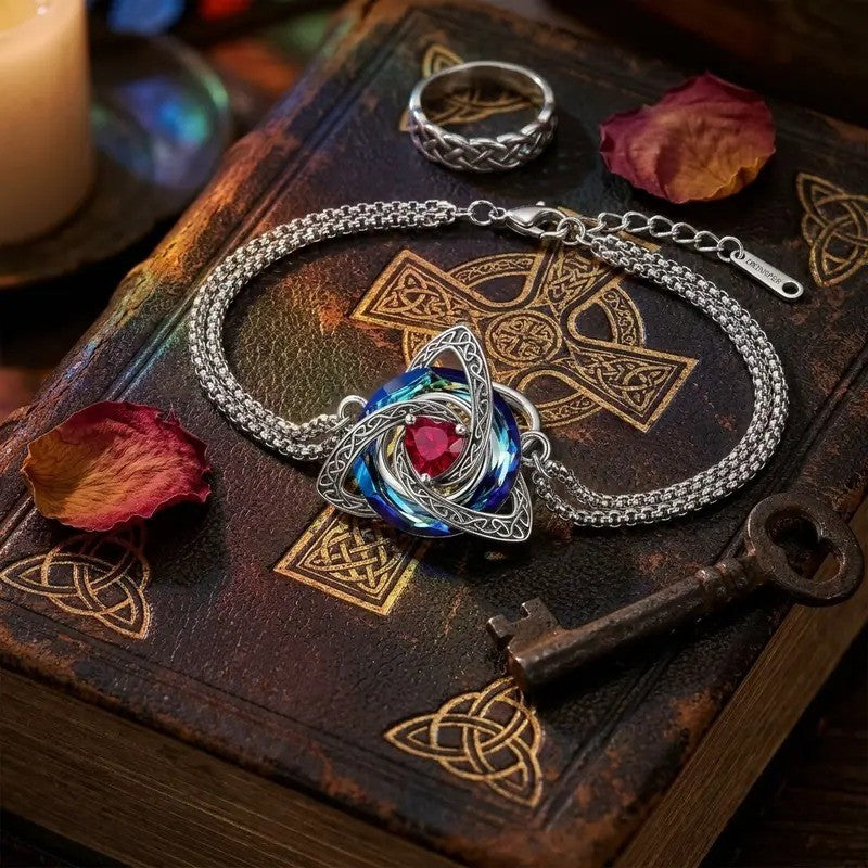 Elegant Celtic Knot Crystal Bracelet