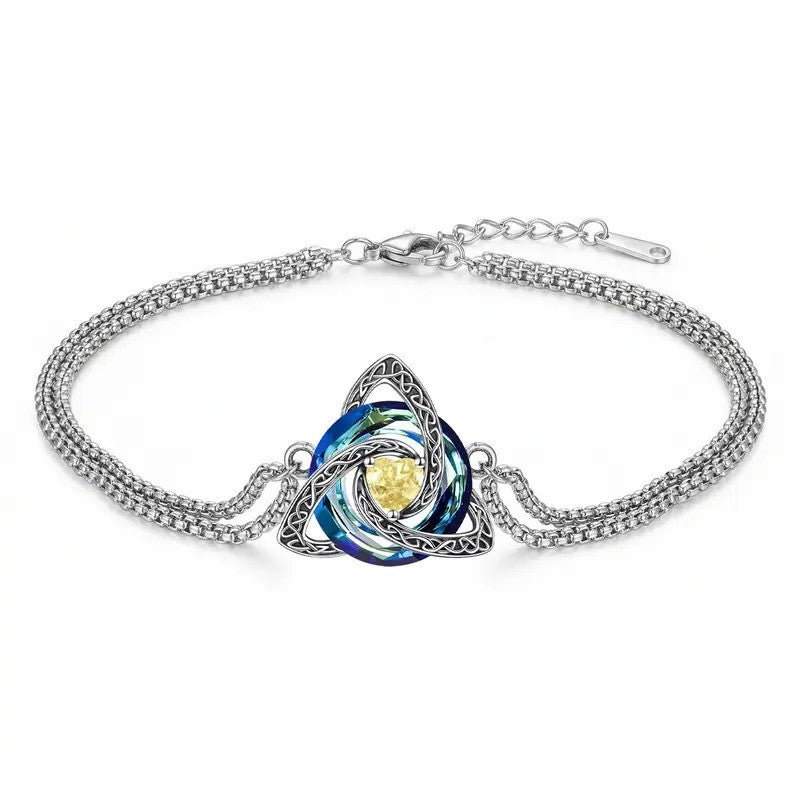 Elegant Celtic Knot Crystal Bracelet