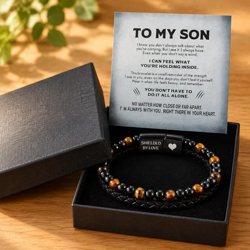 Sentimental Tiger Eye Braided Leather Bracelet