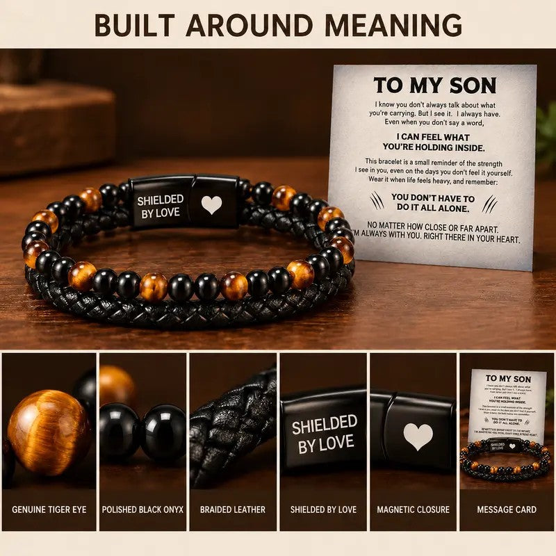 Sentimental Tiger Eye Braided Leather Bracelet