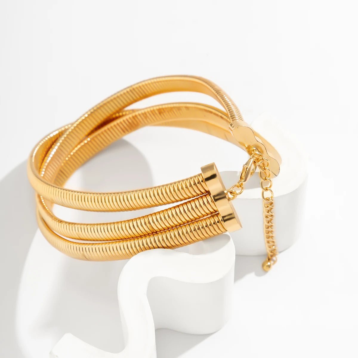 Triple Layer Stacked Chunky Choker Necklace - Veinci