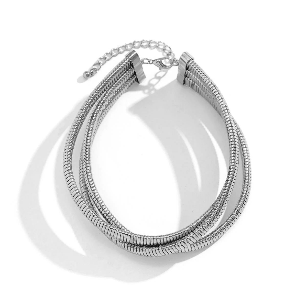 Triple Layer Stacked Chunky Choker Necklace - Veinci