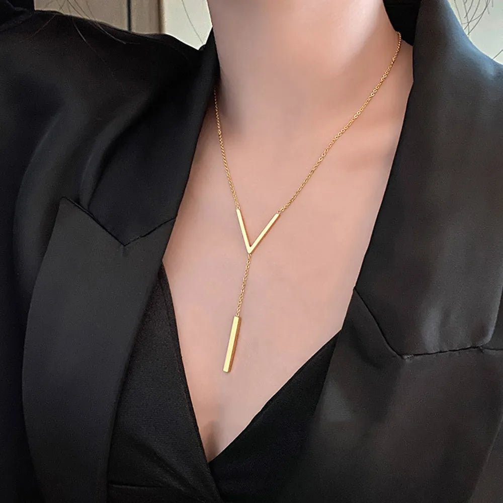 V Drop Lariat Necklace - Veinci