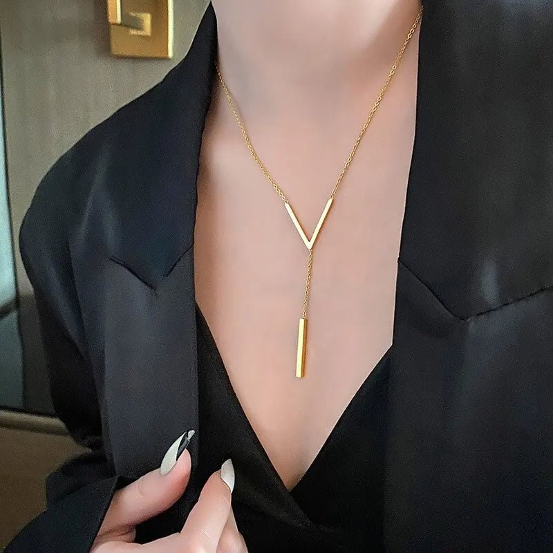 V Drop Lariat Necklace - Veinci