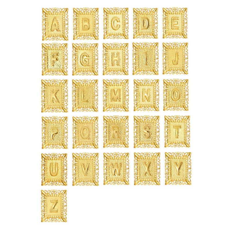 4pc 14k Initial & Cross Necklace Set