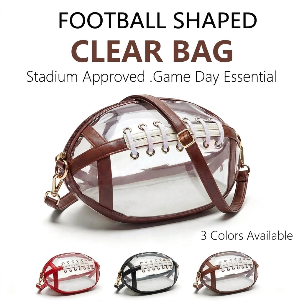 Clear Football Shaped Crossbody Stadium Bag