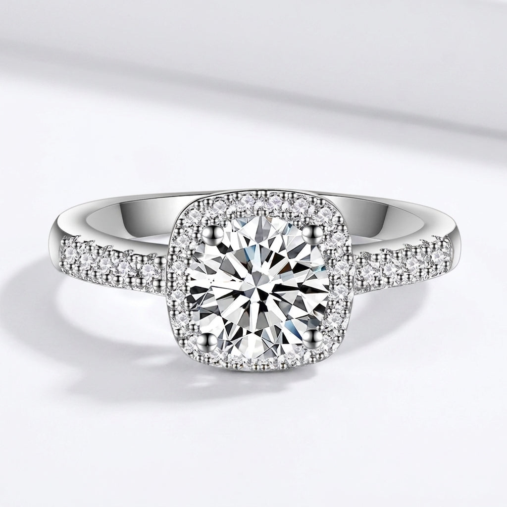 Pave Band Halo Ring