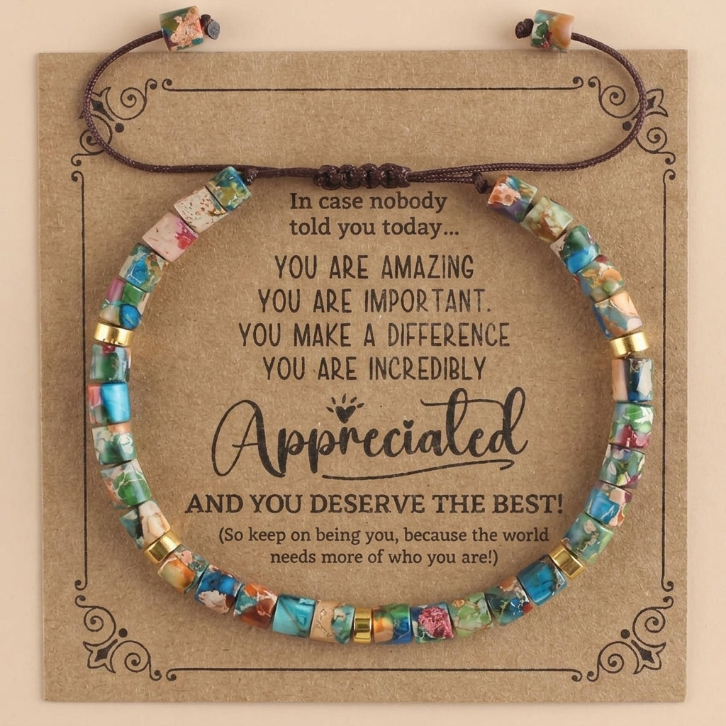 Boho Woven Colorful Stone Bracelet
