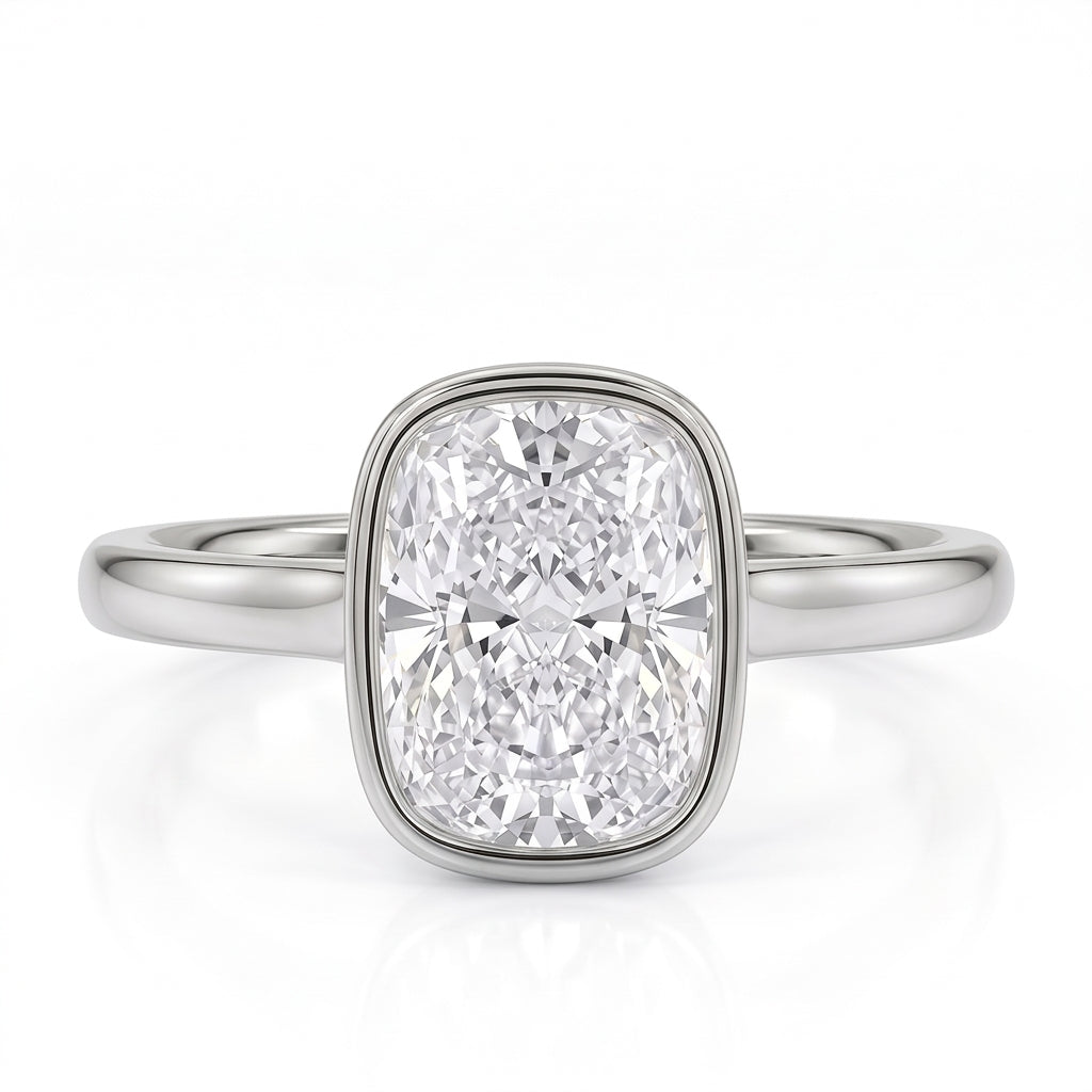 14k Elegant Cushion Cut Solitaire Ring