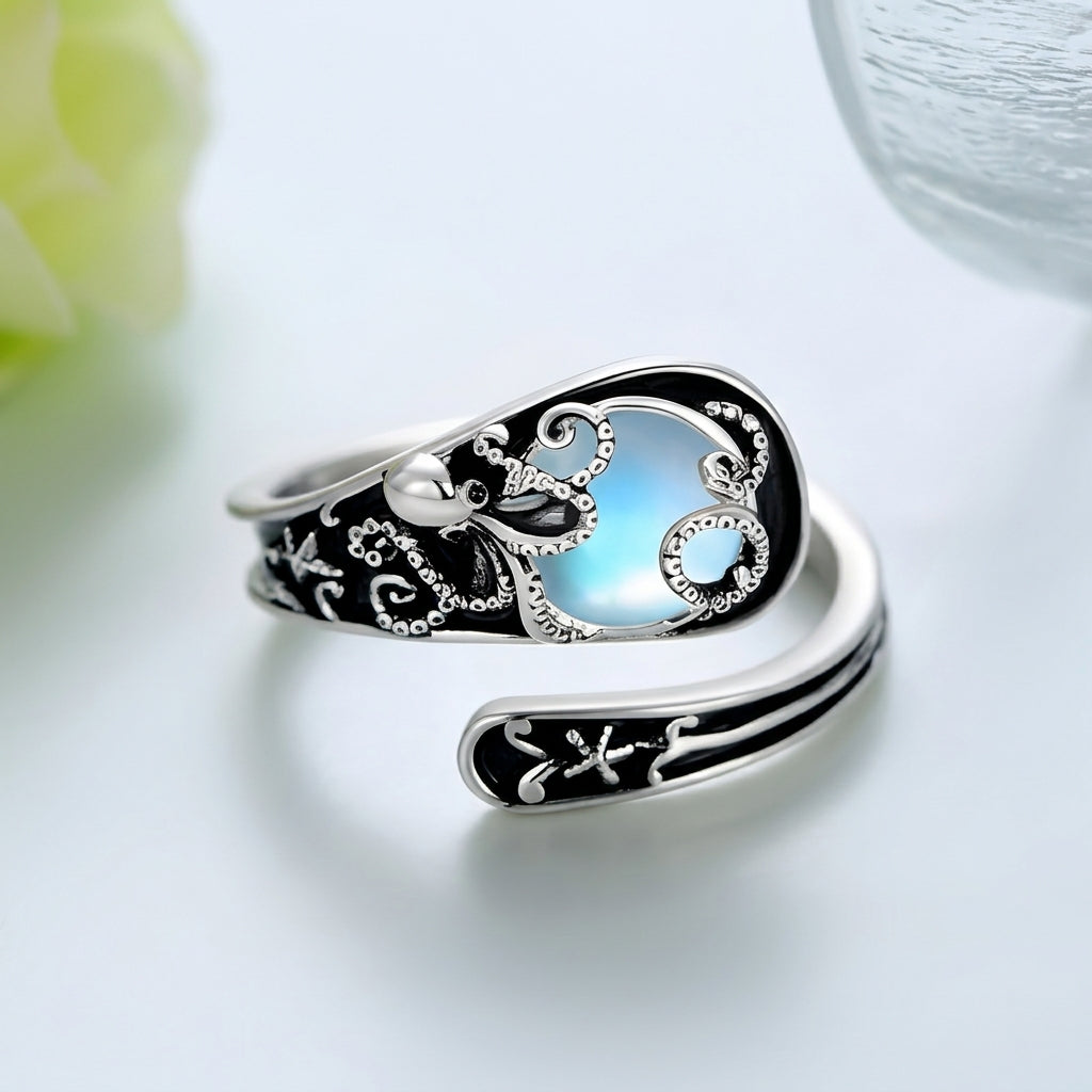Adjustable Vintage Octopus Ring